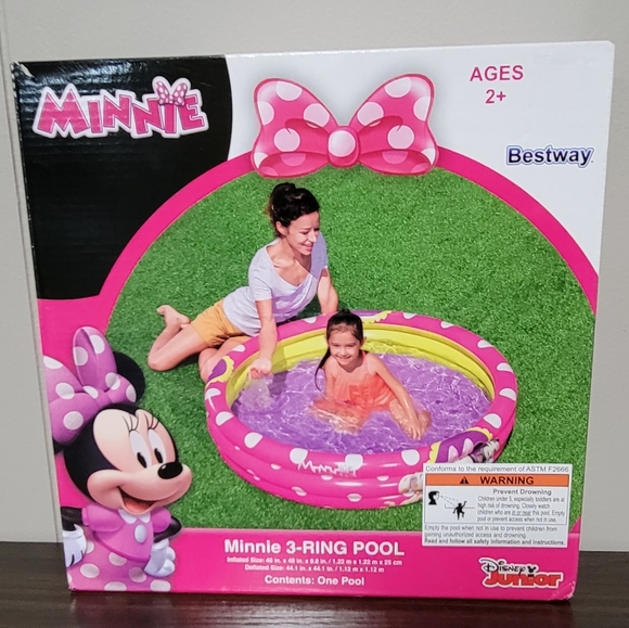 Minnie Mouse Inflatable 3 Ring Swimming Pool - Picture 2 of 5